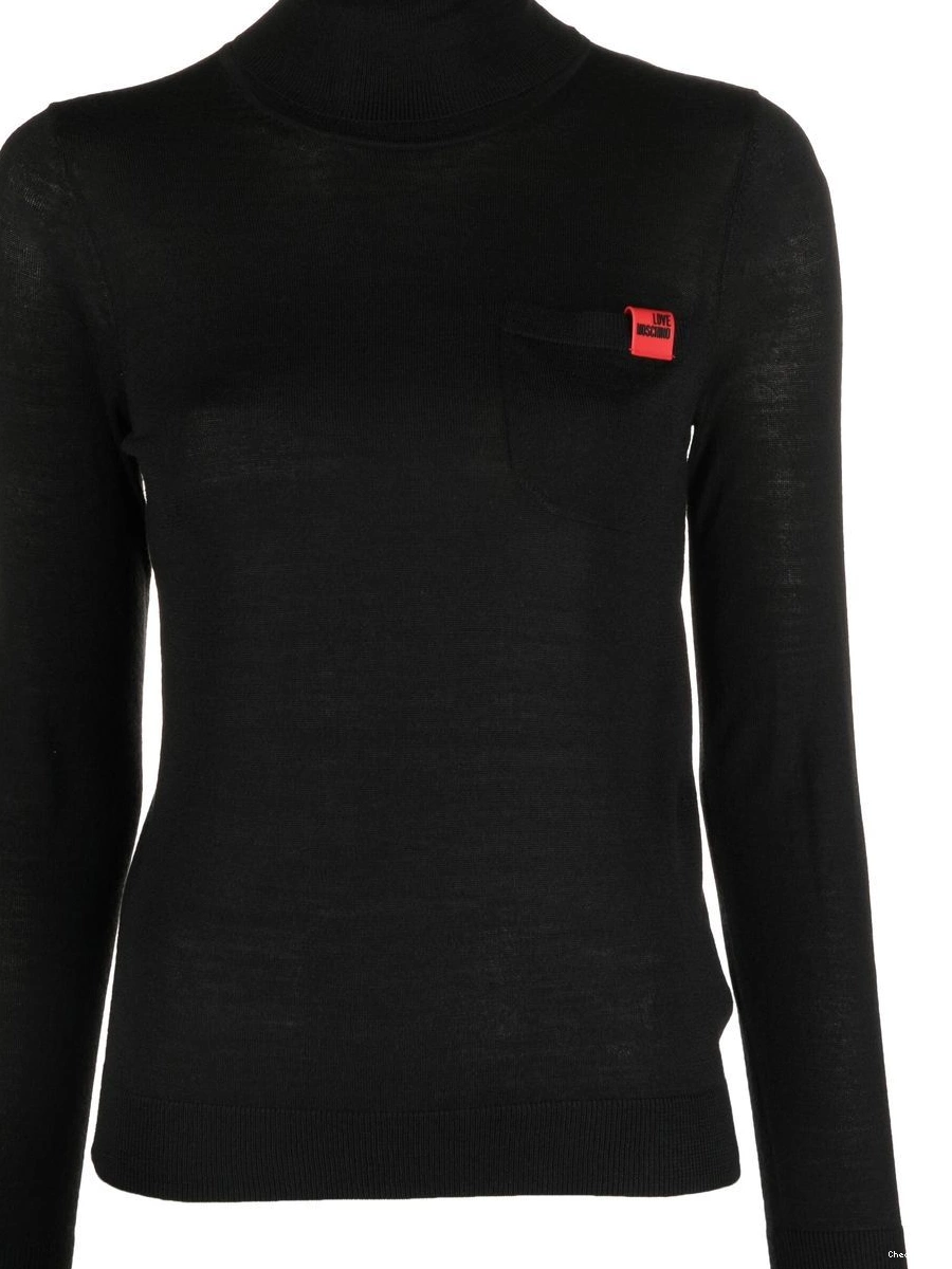 Moschino jumper Love Women high logo-patch neck 0421
